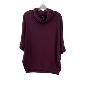 Laila Jayde Cowl Neck Sweater Women XS Petite Burgundy Batwing Sleeve